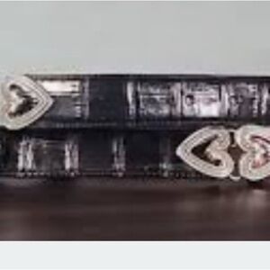 LNeW Brighton crocodile leather belt 2 tone blk/brn sz L